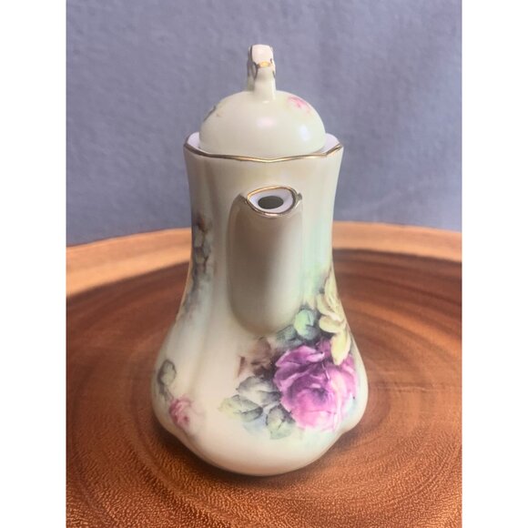 Vintage Porcelain Mini Teapot with Floral Design Made in China 4.5 Inches Tall - Picture 5 of 11